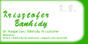 krisztofer banhidy business card